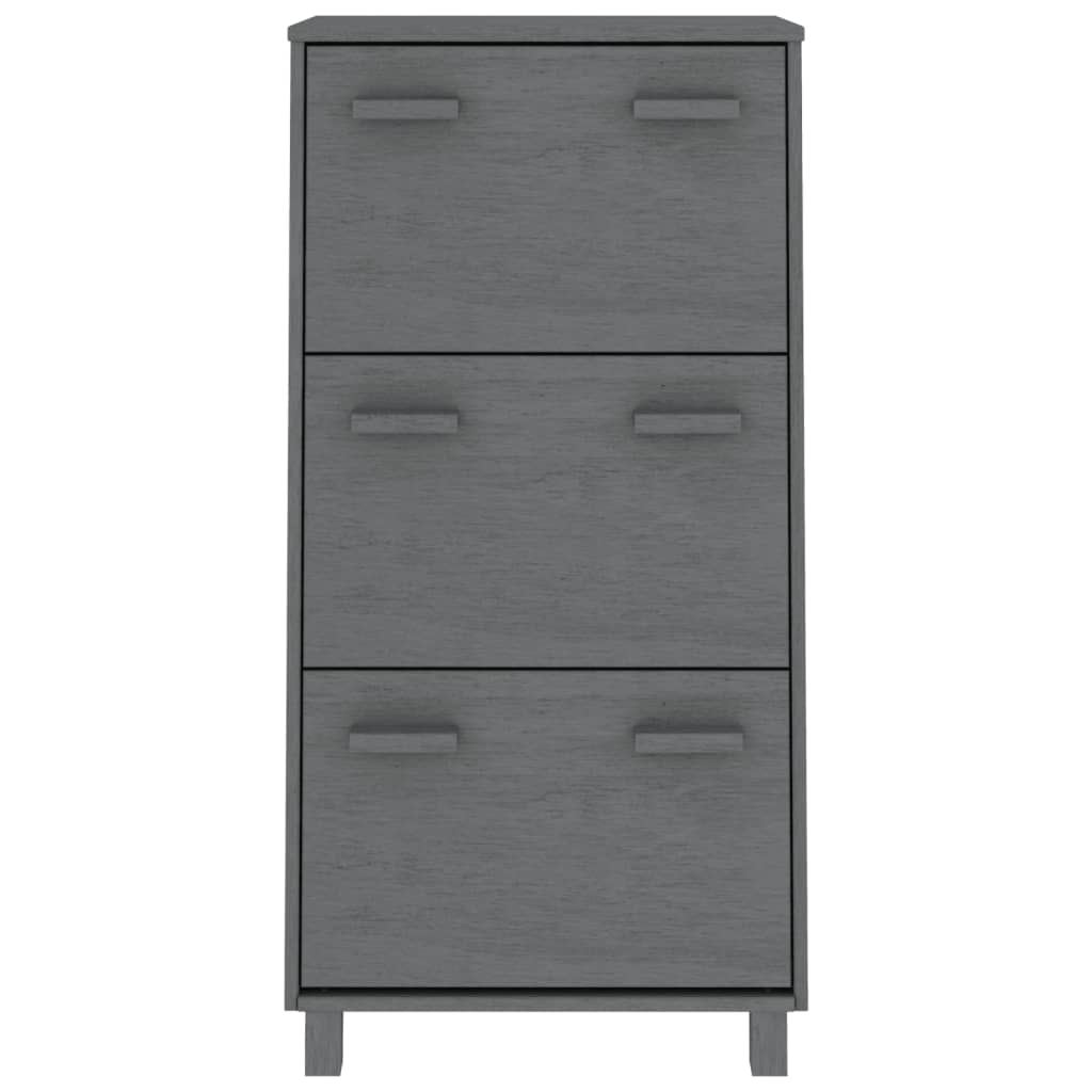 Schoenenkast Hamar 59,5X35X117 Cm Grenenhout Donkergrijs