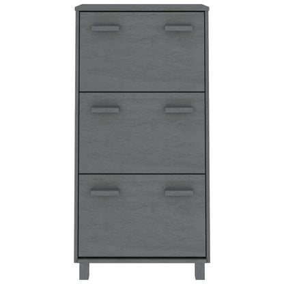 Schoenenkast Hamar 59,5X35X117 Cm Grenenhout Donkergrijs