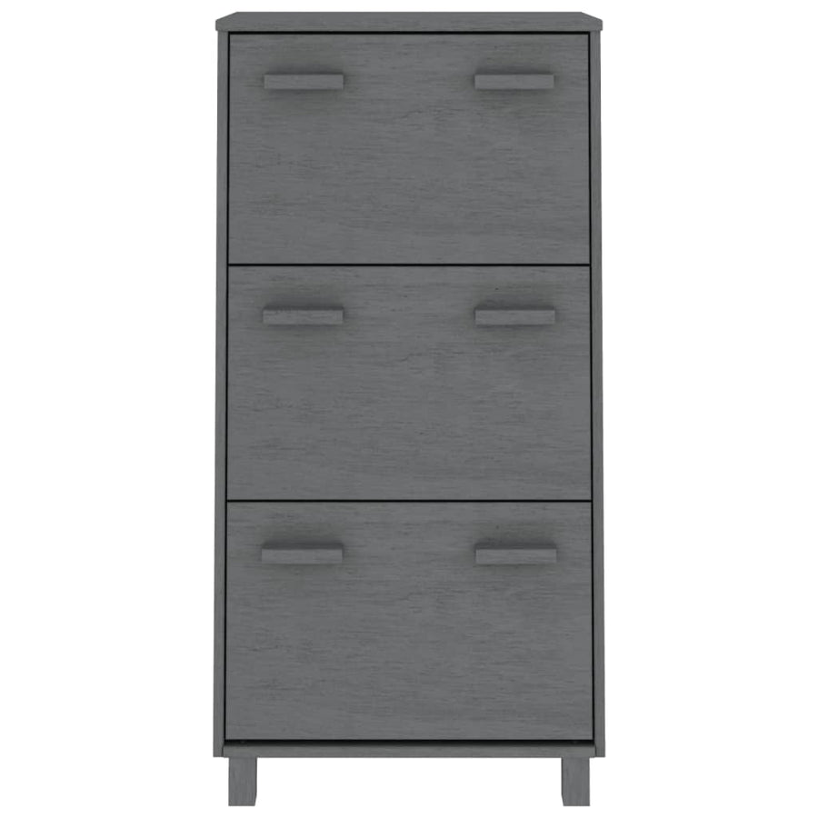 Schoenenkast Hamar 59,5X35X117 Cm Grenenhout Donkergrijs