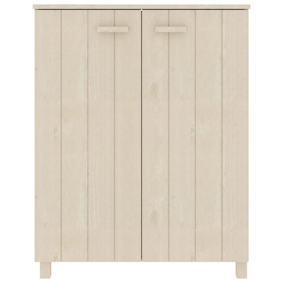 Schoenenkast Hamar 85X40X08 Cm Massief Grenenhout Honingbruin