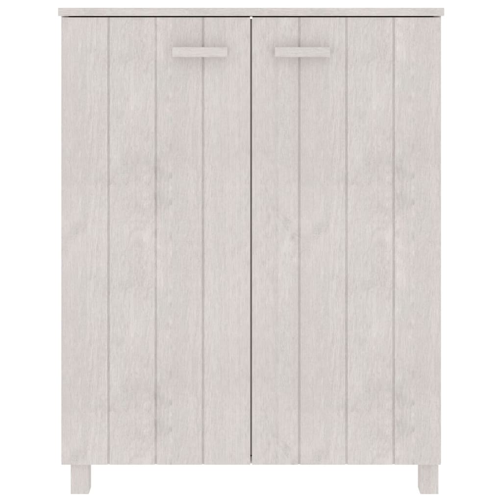 Schoenenkast Hamar 85X40X08 Cm Massief Grenenhout Wit