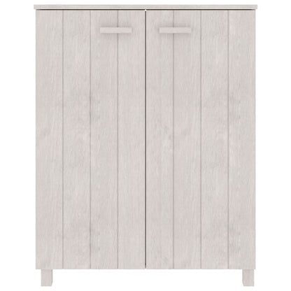 Schoenenkast Hamar 85X40X08 Cm Massief Grenenhout Wit