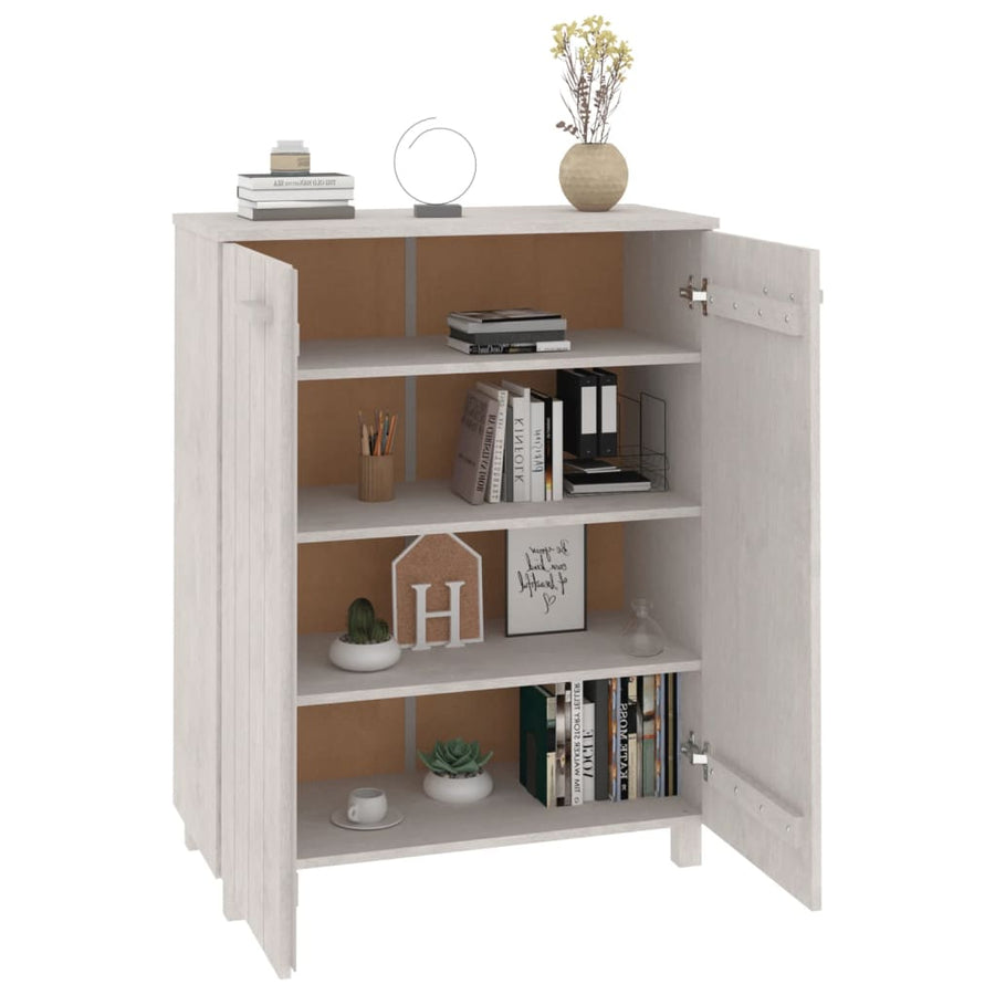 Schoenenkast Hamar 85X40X08 Cm Massief Grenenhout Wit