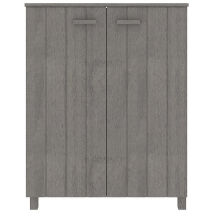 Schoenenkast Hamar 85X40X08 Cm Massief Grenenhout Lichtgrijs