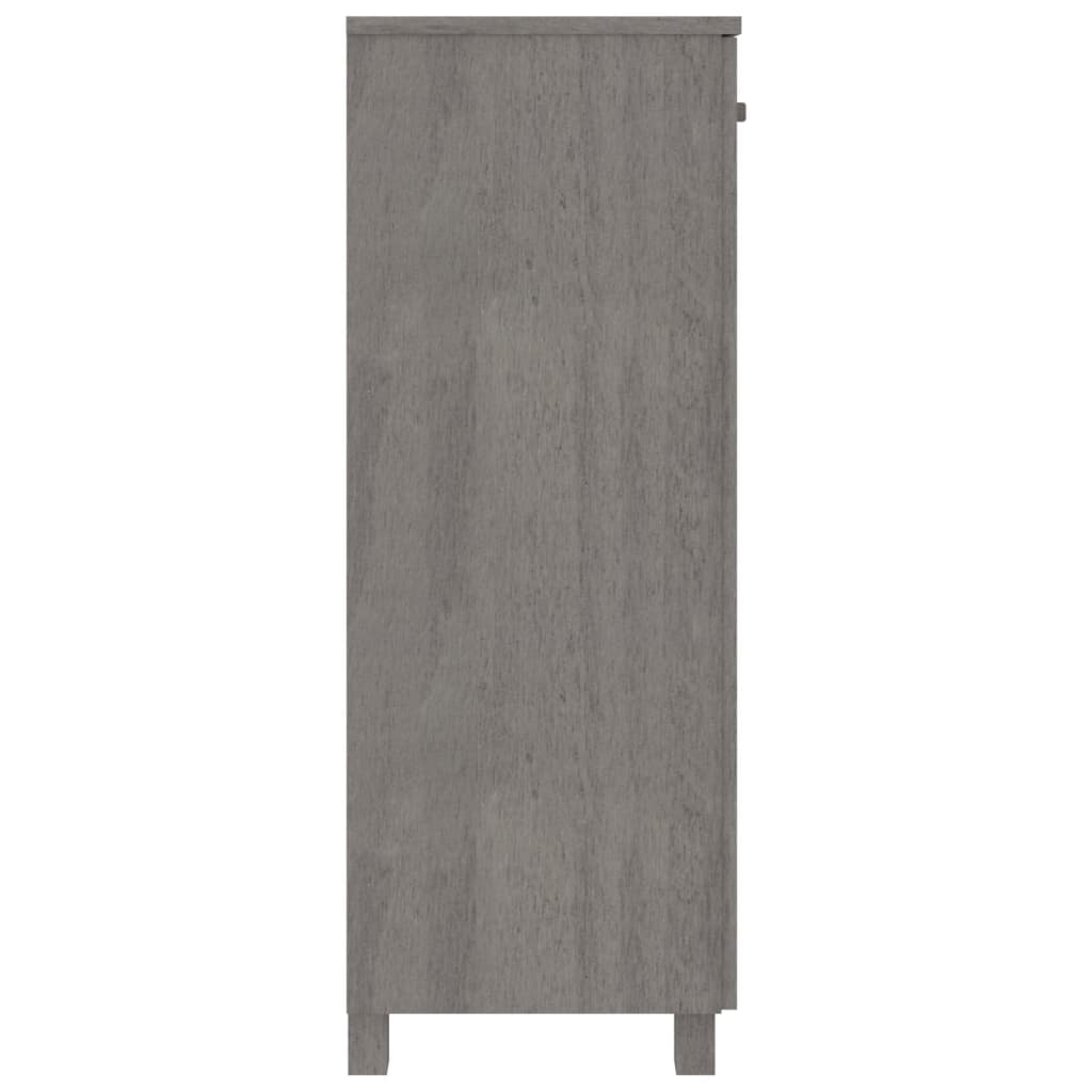 Schoenenkast Hamar 85X40X08 Cm Massief Grenenhout Lichtgrijs