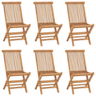 Tuinstoelen 6 st inklapbaar massief teakhout