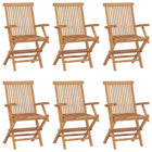 Tuinstoelen 6 st inklapbaar massief teakhout