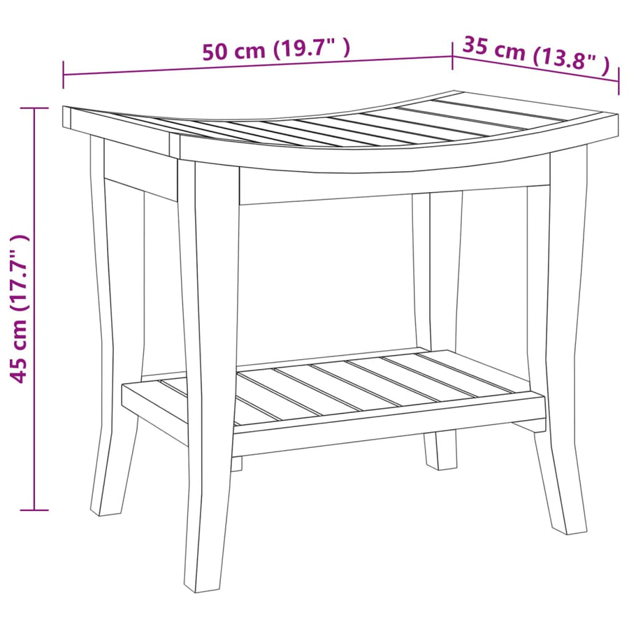 Douchekrukje 50X35X45 Massief Teakhout