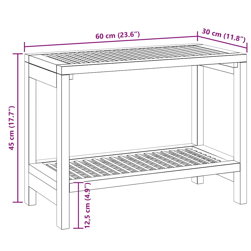 Badkamertafel 60X30X45 Cm Massief Teakhout