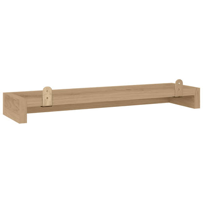 Wandschappen 2 St Massief Teakhout 60 x 15 x 4 cm