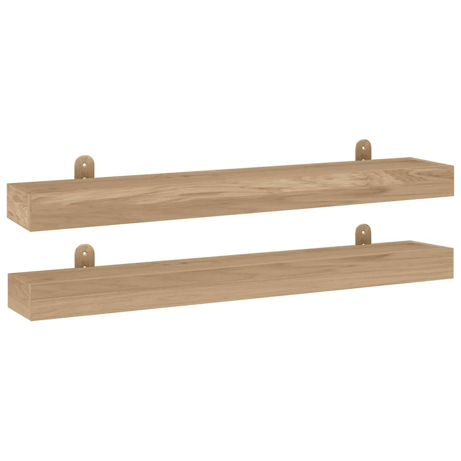 Wandschappen 2 St 90X15X4 Cm Massief Teakhout