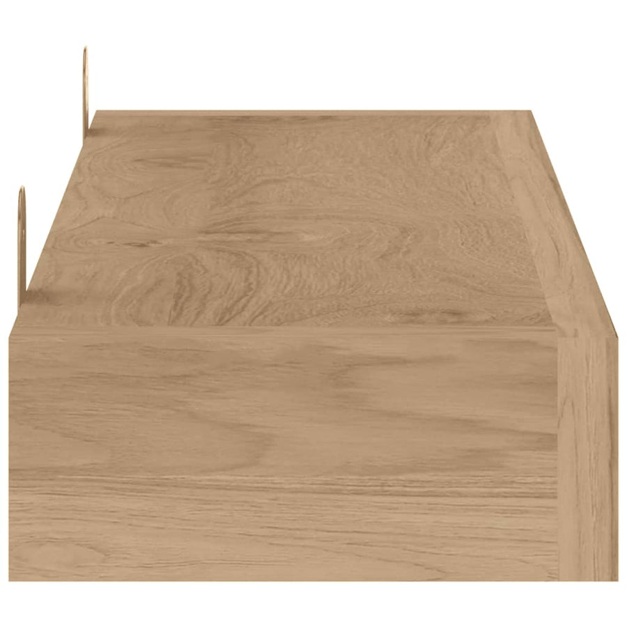 Wandschappen 2 St 90X15X4 Cm Massief Teakhout