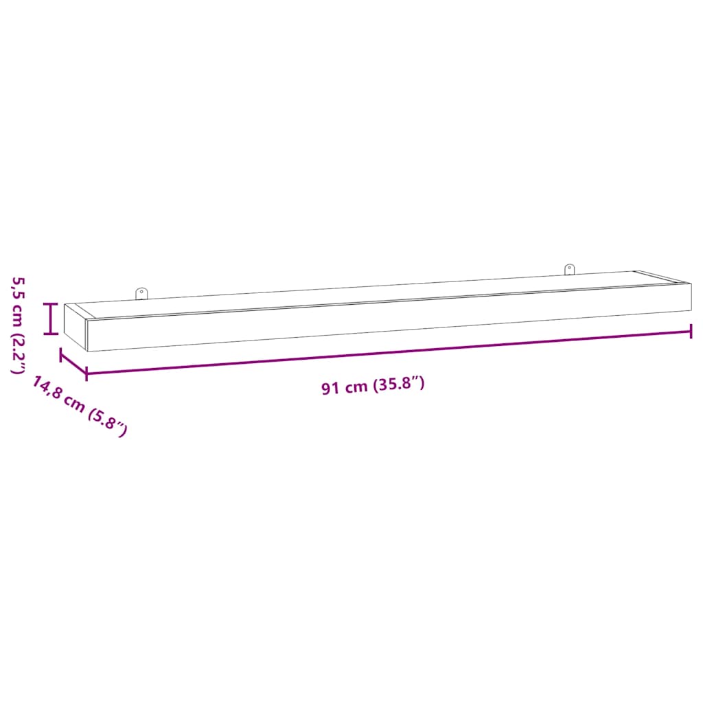 Wandschappen 2 St 90X15X4 Cm Massief Teakhout