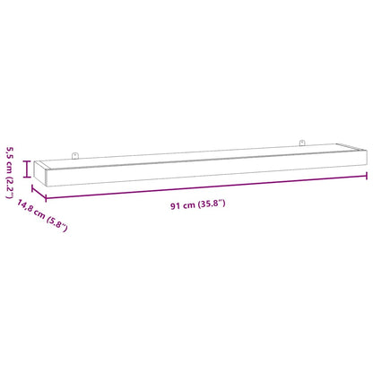 Wandschappen 2 St 90X15X4 Cm Massief Teakhout