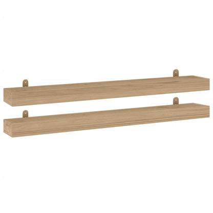 Wandschappen 2 St 110X15X4 Cm Massief Teakhout