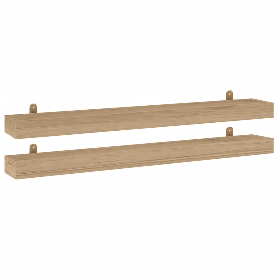 Wandschappen 2 St 110X15X4 Cm Massief Teakhout