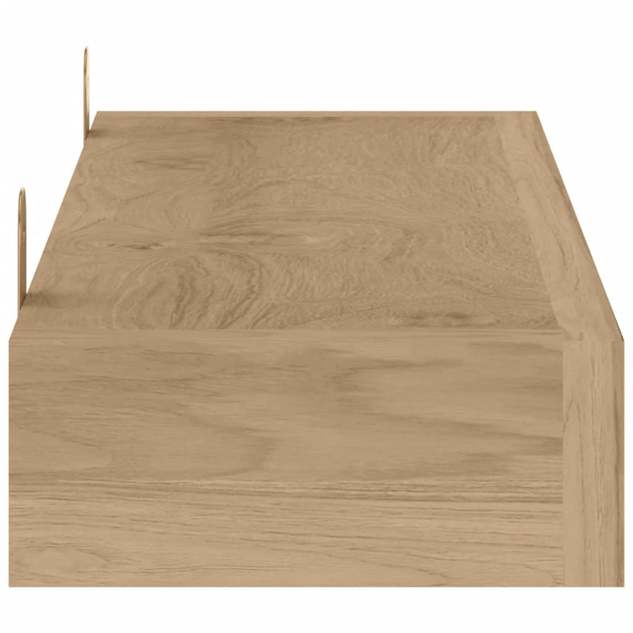 Wandschappen 2 St 110X15X4 Cm Massief Teakhout