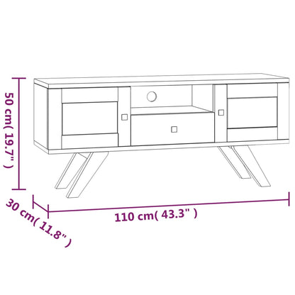 Tv-Meubel 110X30X50 Cm Massief Teakhout