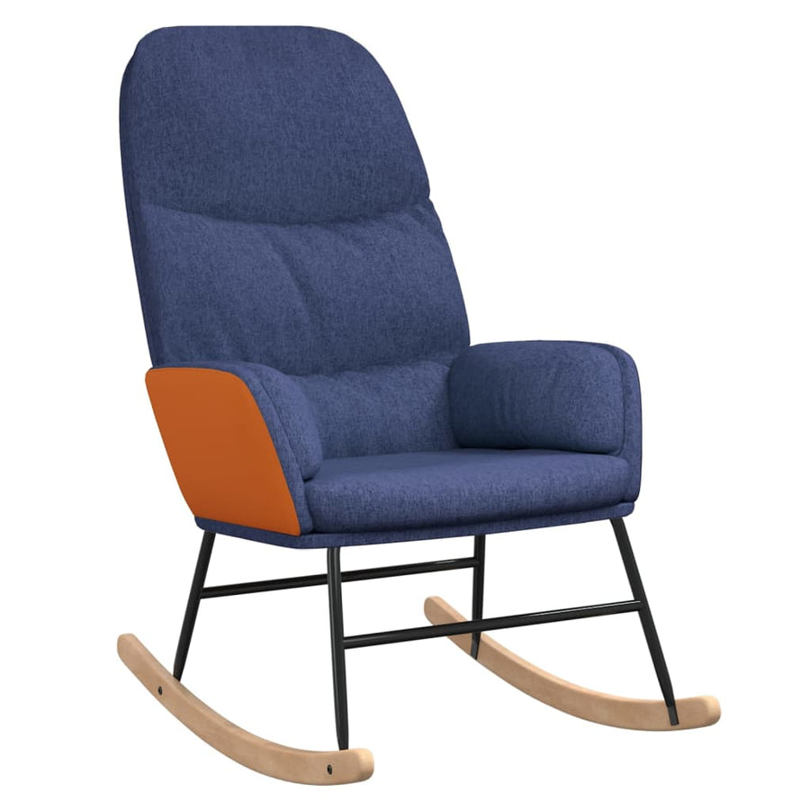 Schommelstoel Stof Blauw Zonder voetensteun