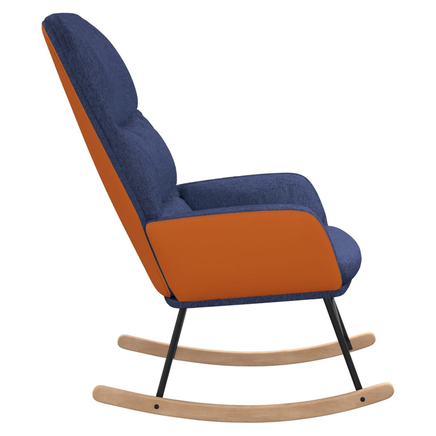 Schommelstoel Stof Blauw Zonder voetensteun