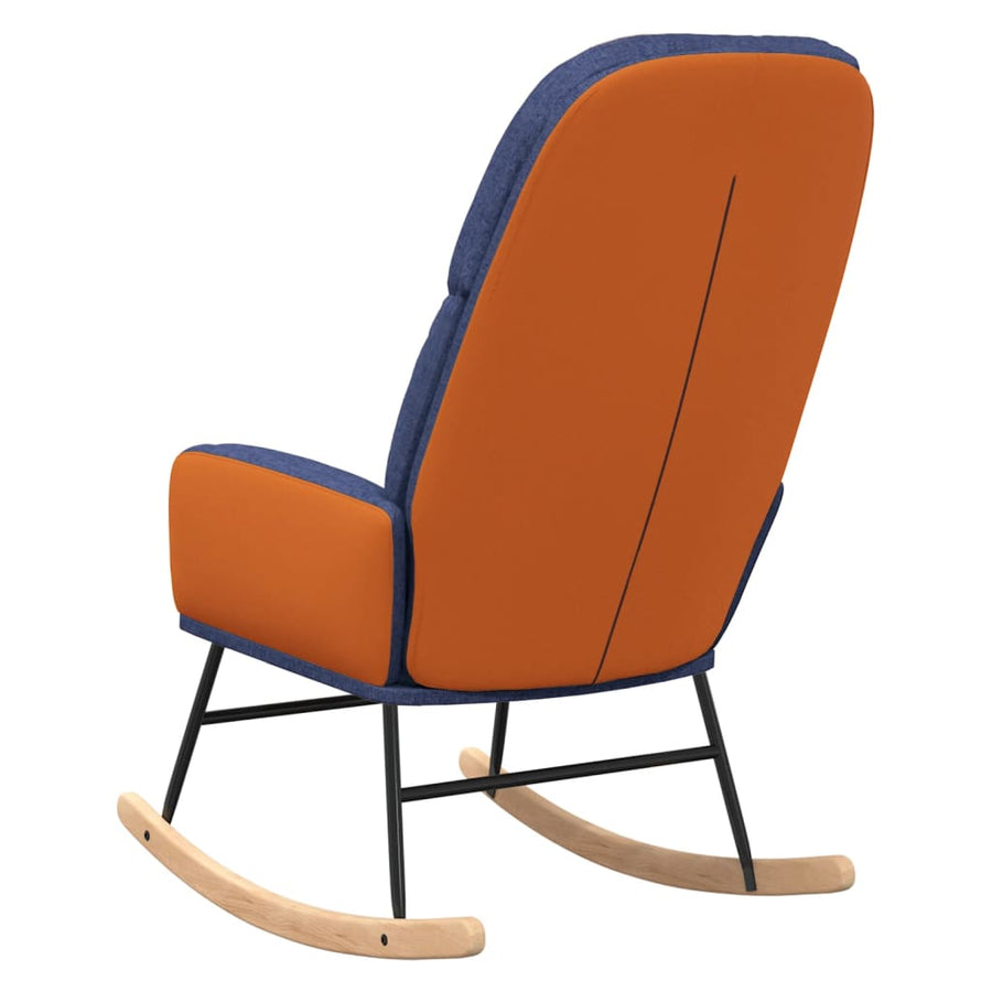 Schommelstoel Stof Blauw Zonder voetensteun