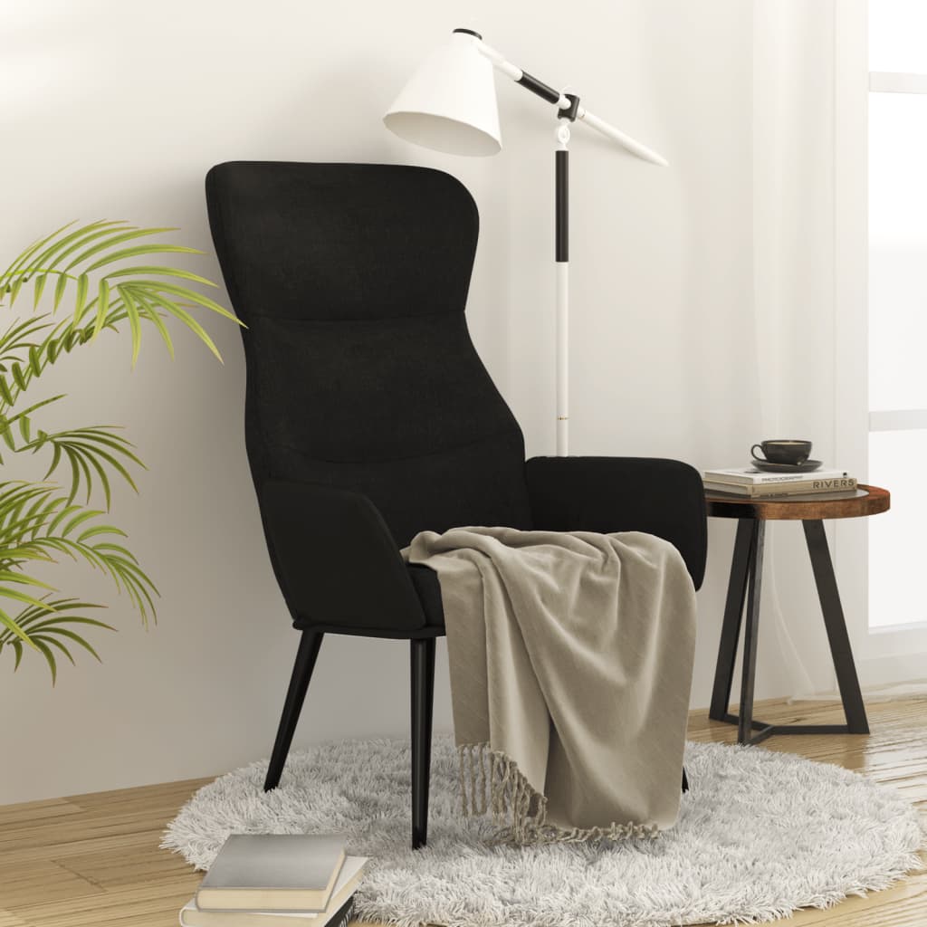 Relaxstoel stof zwart