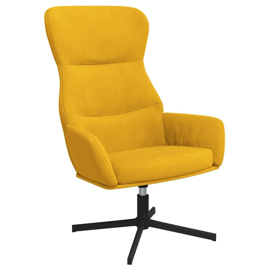Relaxstoel fluweel mosterdgeel