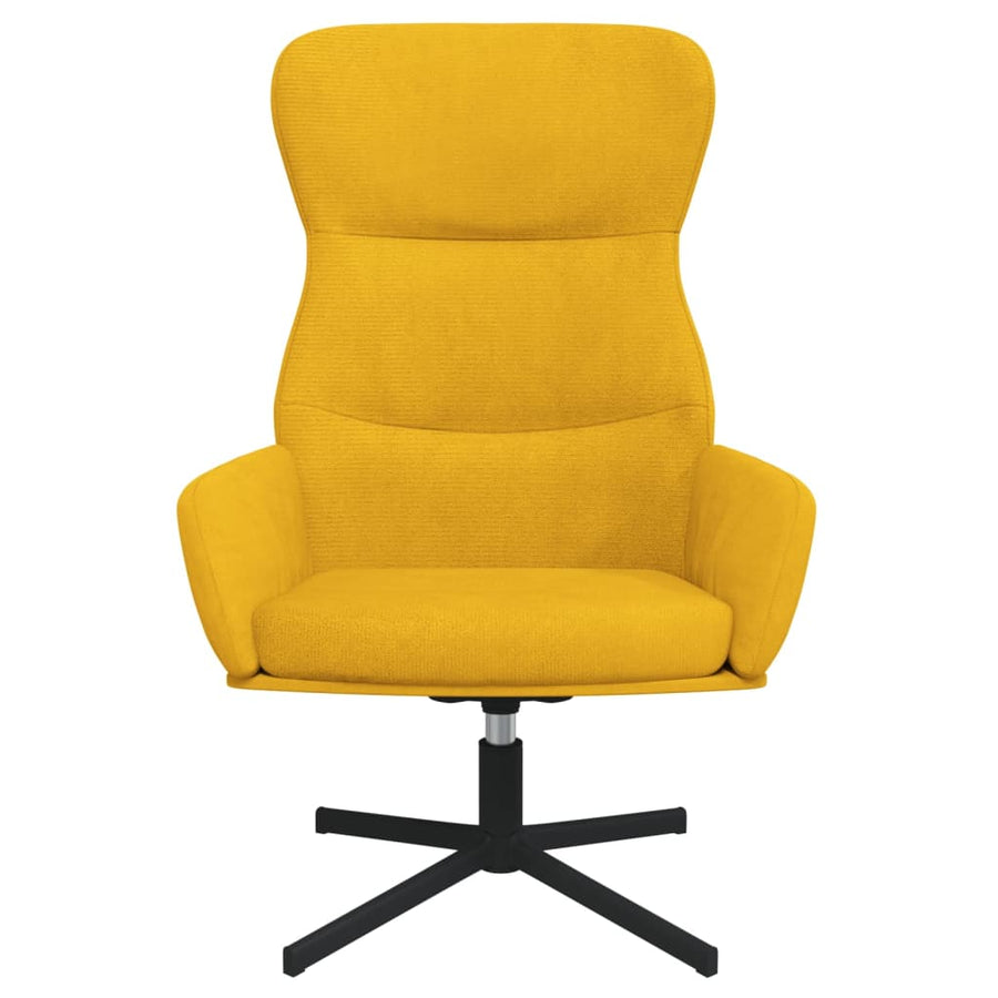 Relaxstoel fluweel mosterdgeel