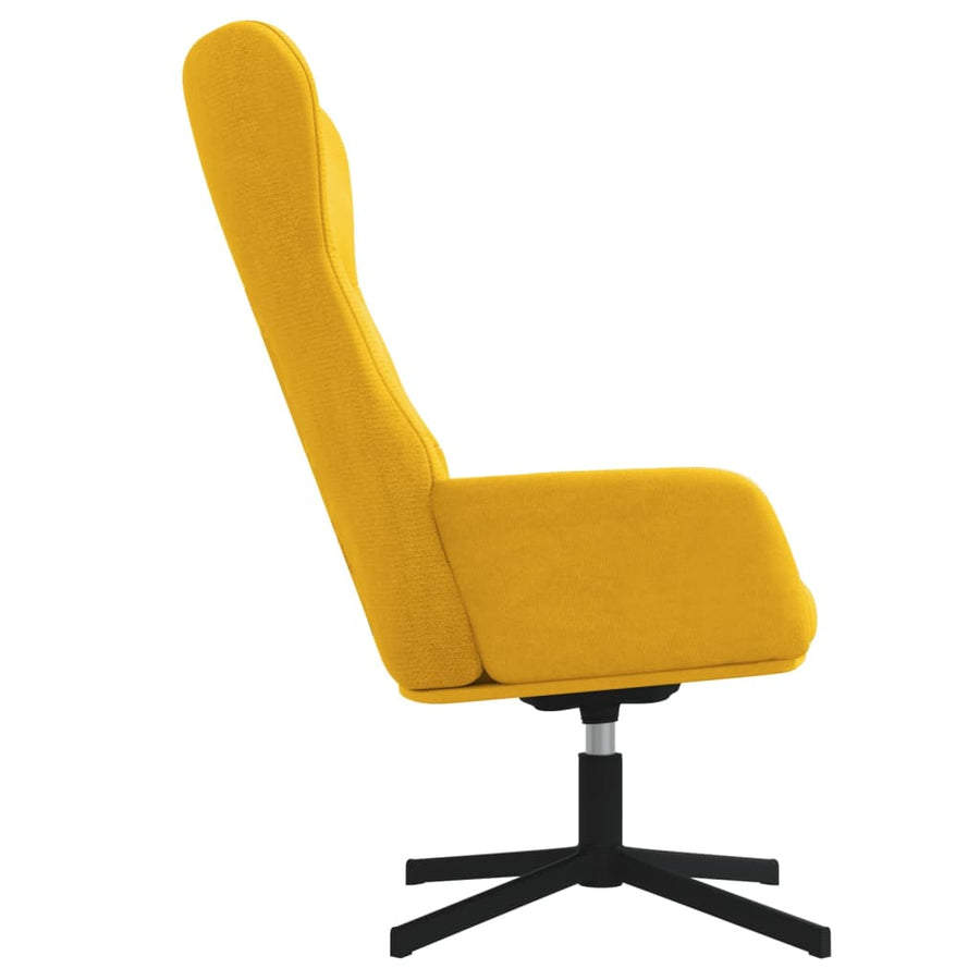 Relaxstoel fluweel mosterdgeel