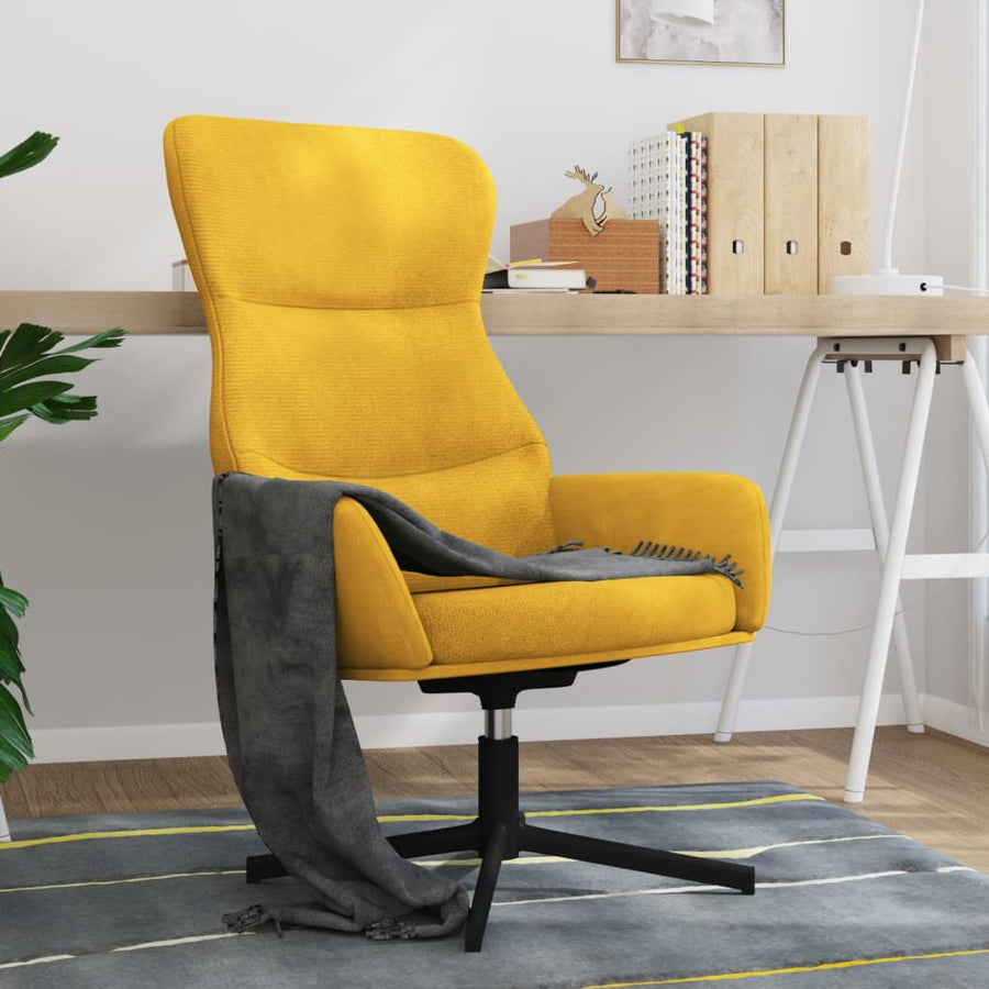Relaxstoel fluweel mosterdgeel