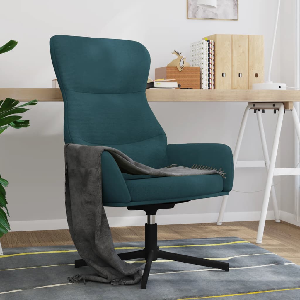 Relaxstoel fluweel blauw