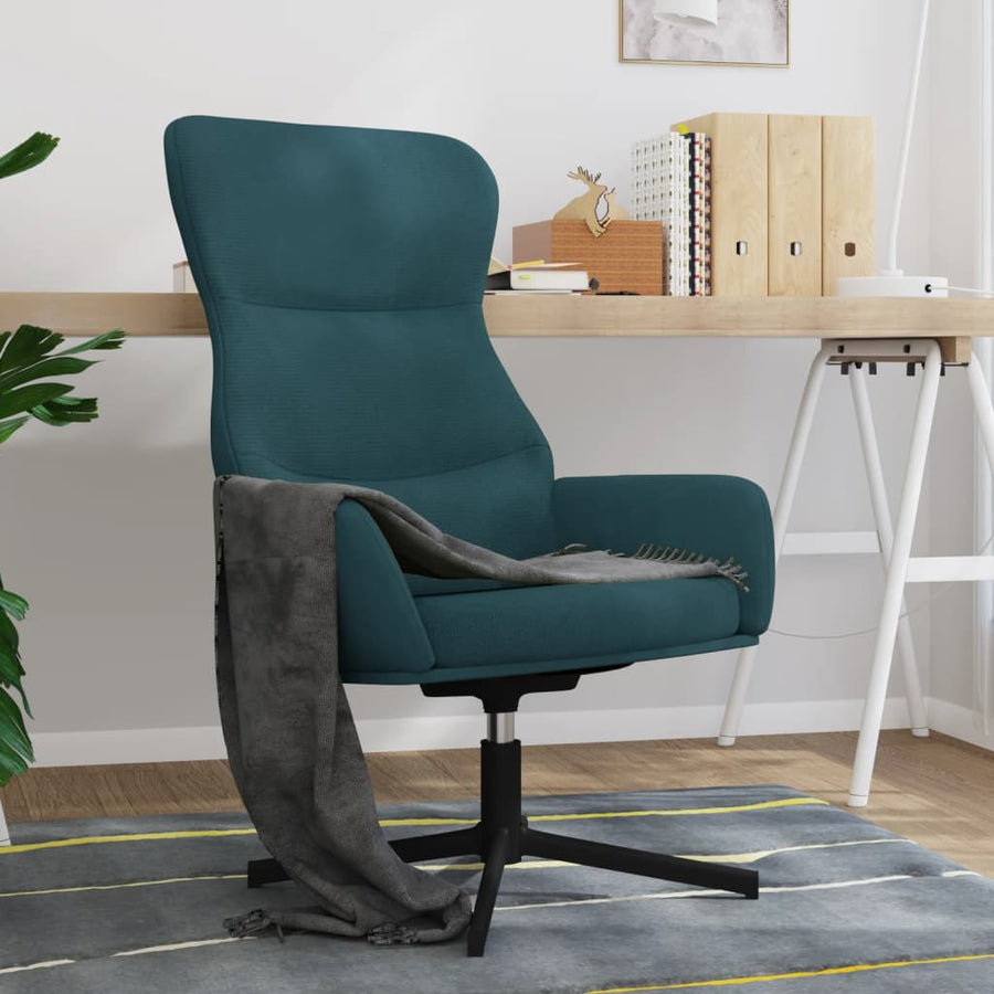 Relaxstoel fluweel blauw