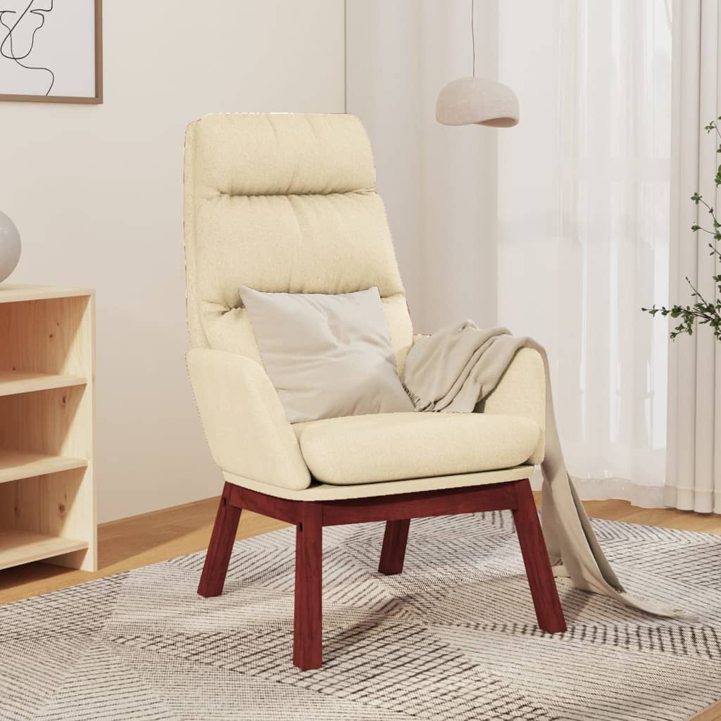 Relaxstoel stof crèmekleurig