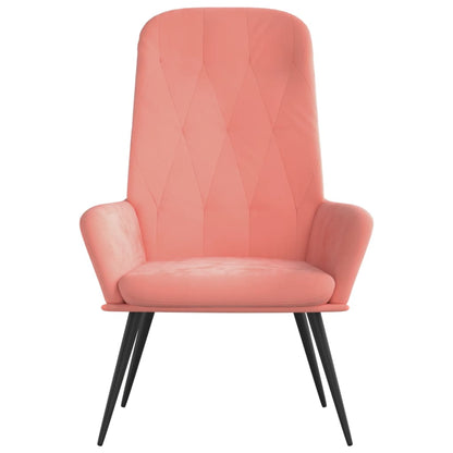 Relaxstoel fluweel roze 1 Roze