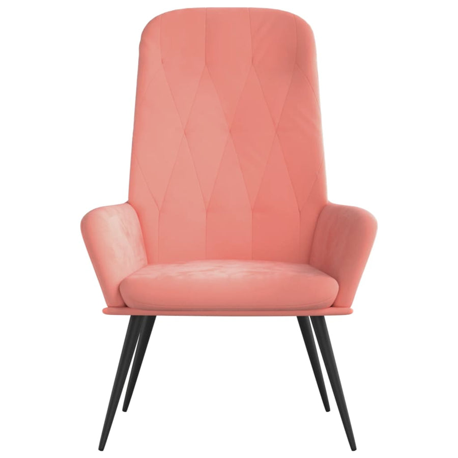 Relaxstoel fluweel roze 1 Roze