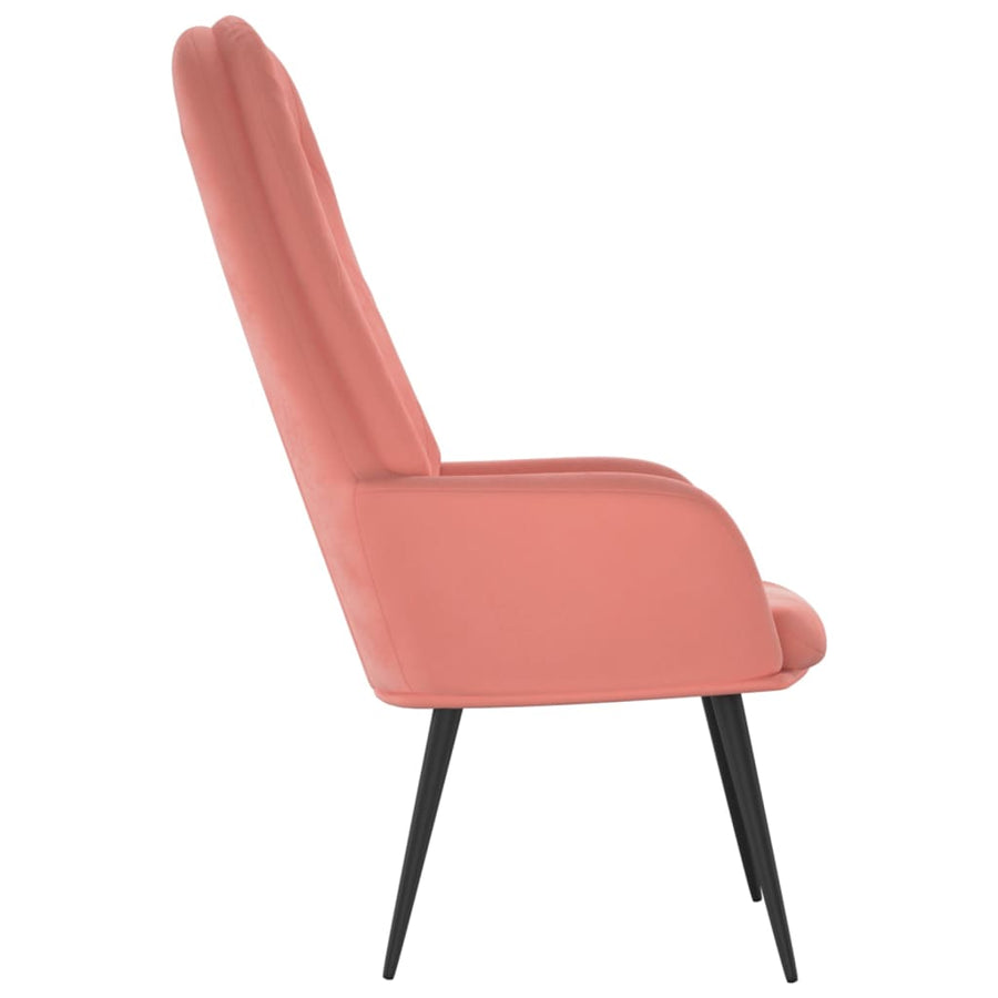 Relaxstoel fluweel roze 1 Roze
