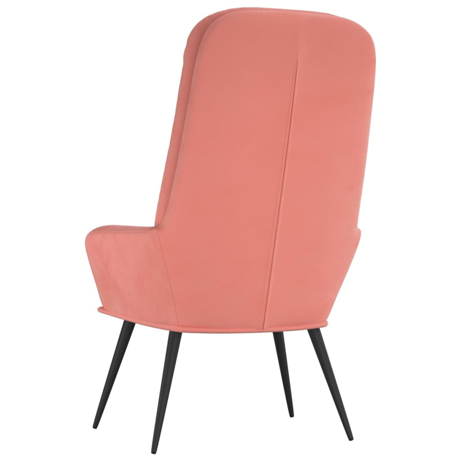 Relaxstoel fluweel roze 1 Roze
