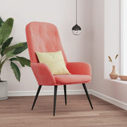 Relaxstoel fluweel roze 70x77x98 cm