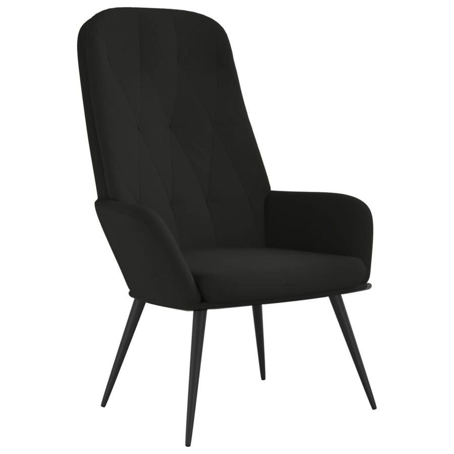Relaxstoel fluweel zwart 1 Zwart
