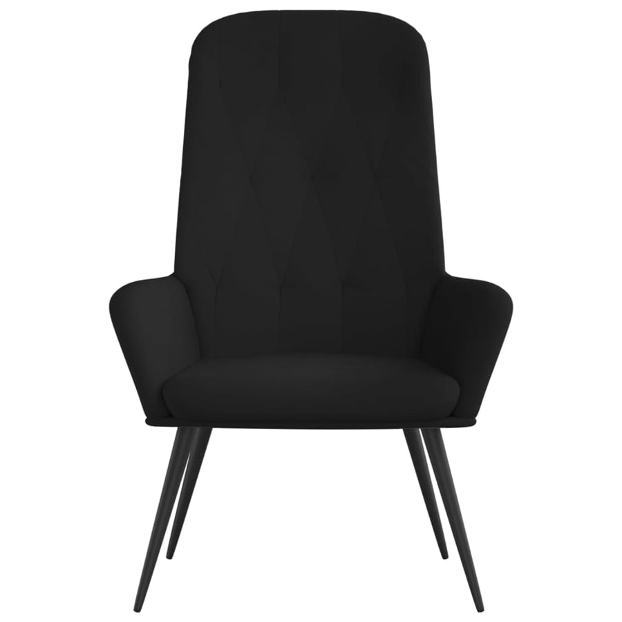 Relaxstoel fluweel zwart 1 Zwart