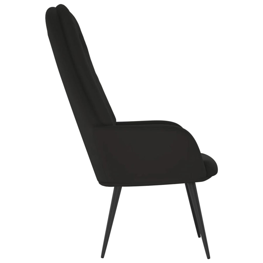 Relaxstoel fluweel zwart 1 Zwart