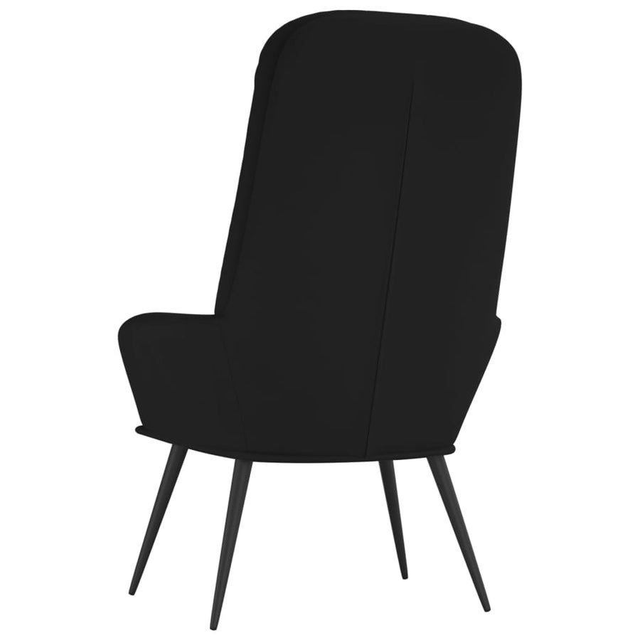 Relaxstoel fluweel zwart 1 Zwart