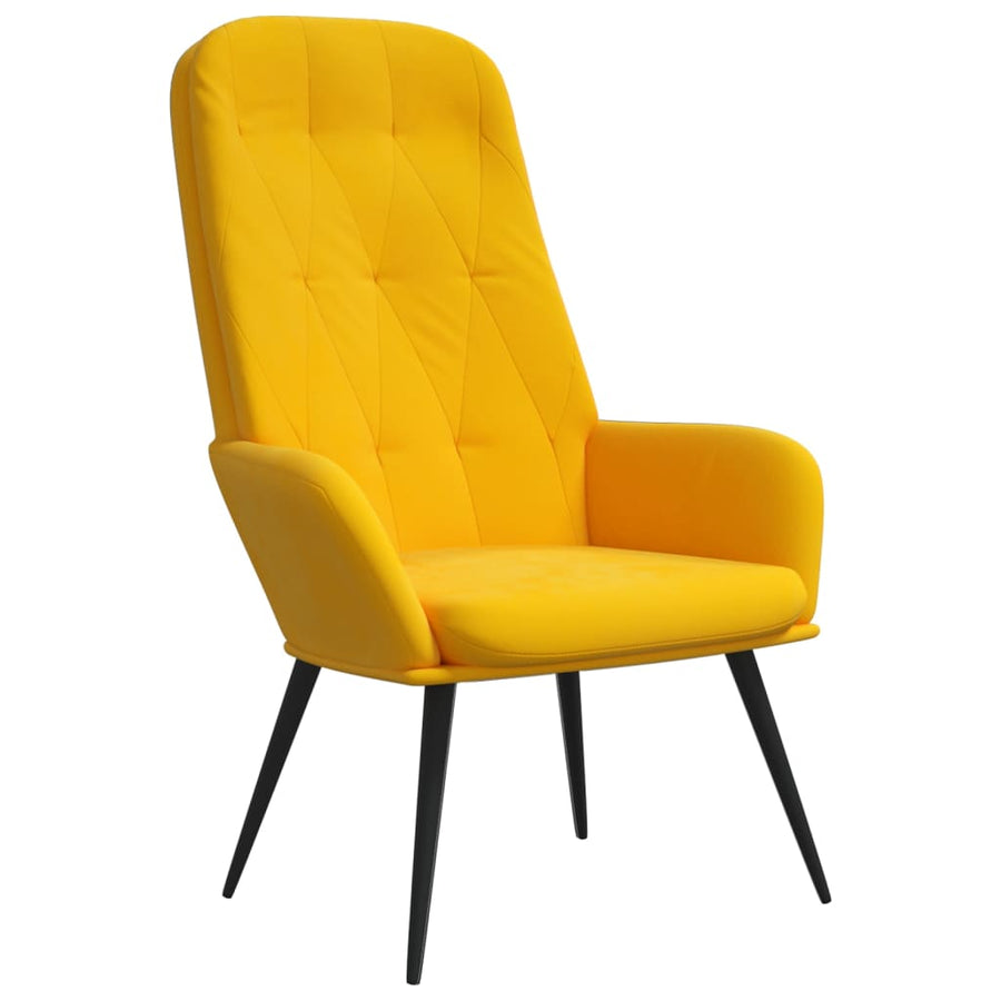 Relaxstoel fluweel mosterdgeel