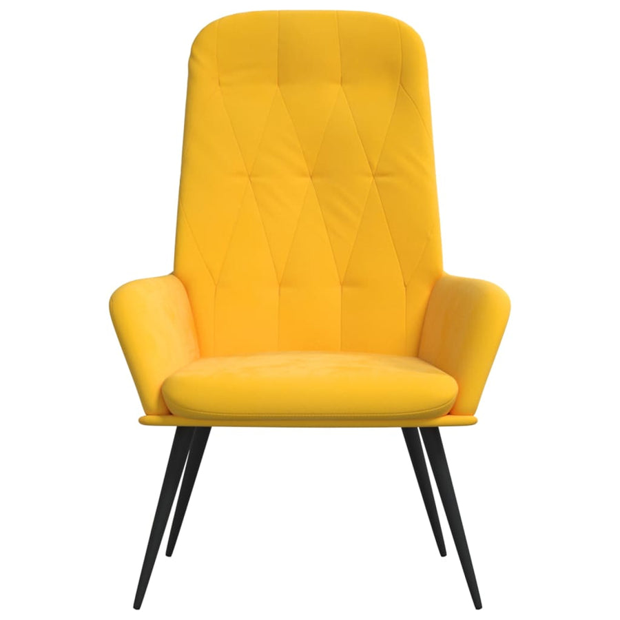 Relaxstoel fluweel mosterdgeel