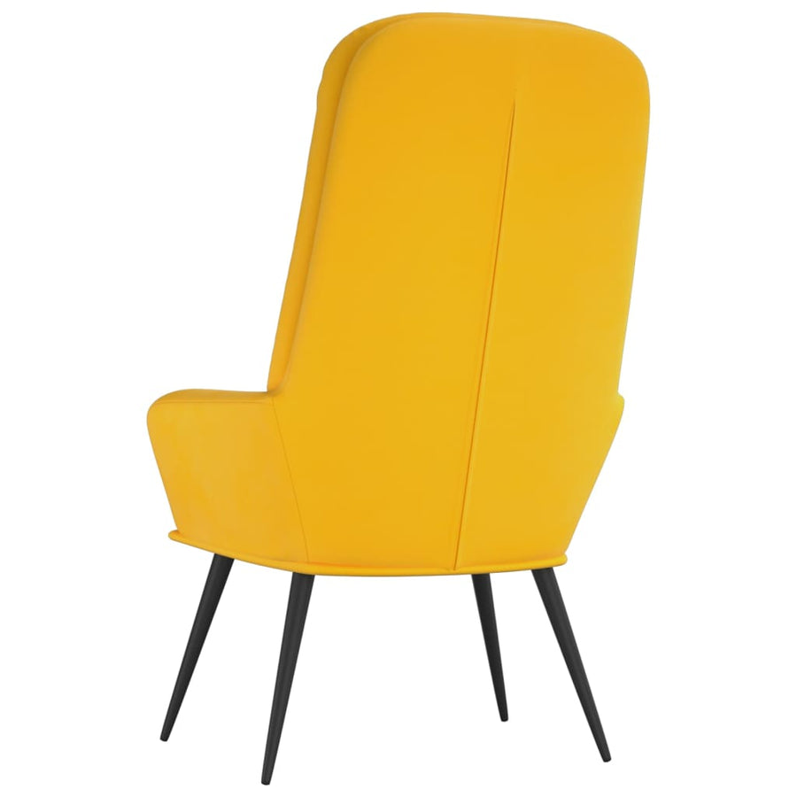 Relaxstoel fluweel mosterdgeel