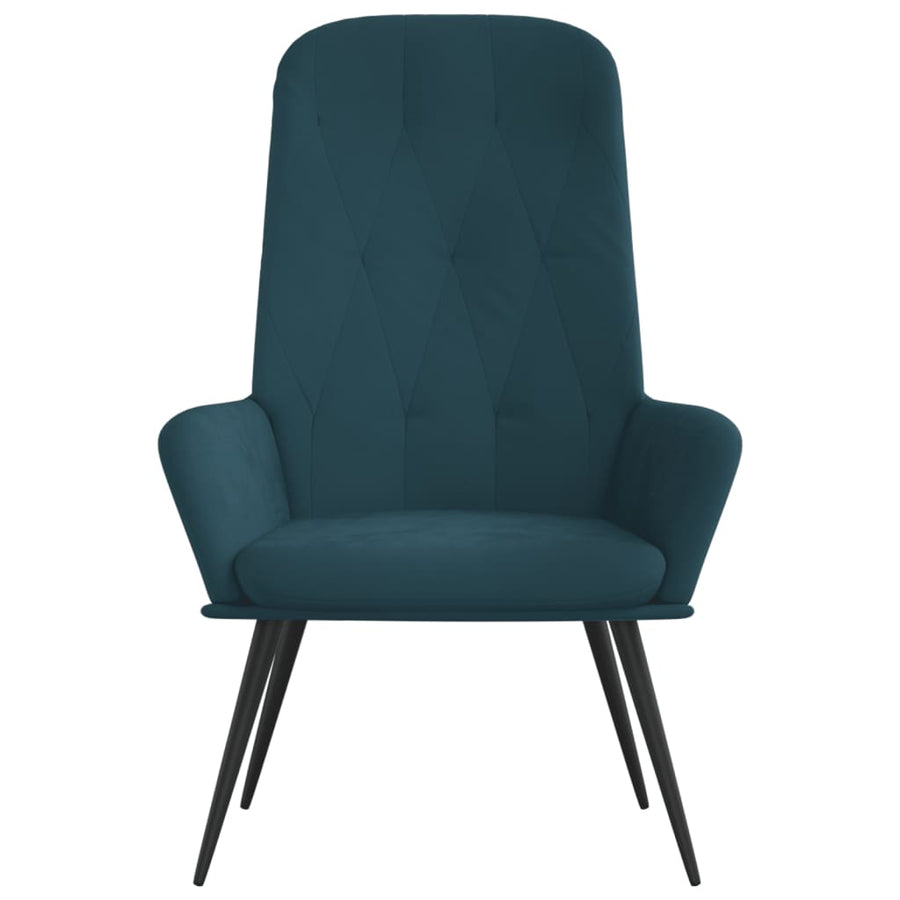Relaxstoel fluweel blauw