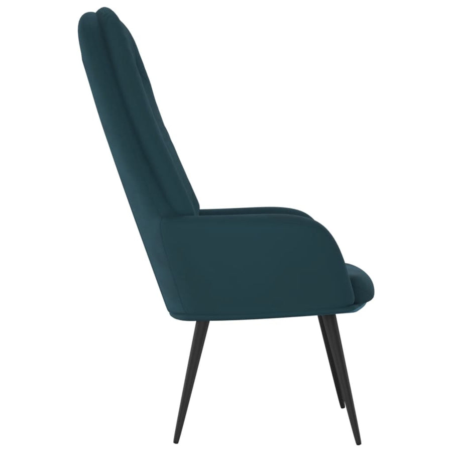 Relaxstoel fluweel blauw