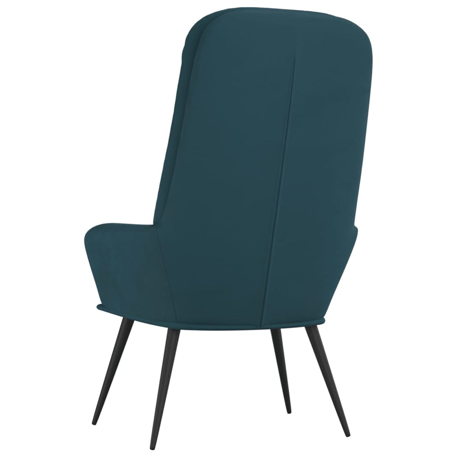 Relaxstoel fluweel blauw