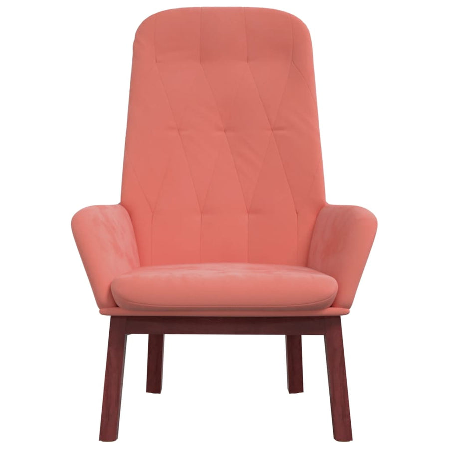 Relaxstoel Fluweel Roze Zonder voetensteun