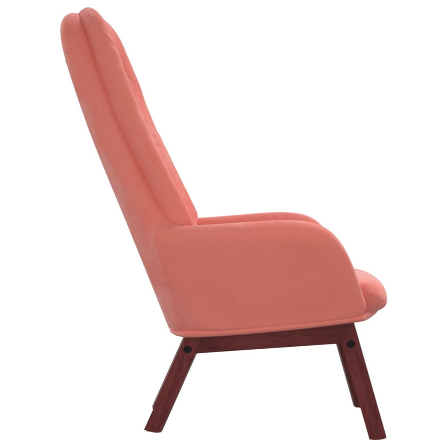 Relaxstoel Fluweel Roze Zonder voetensteun